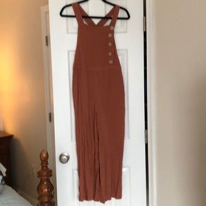 Universal Thread Orange Linen Overalls